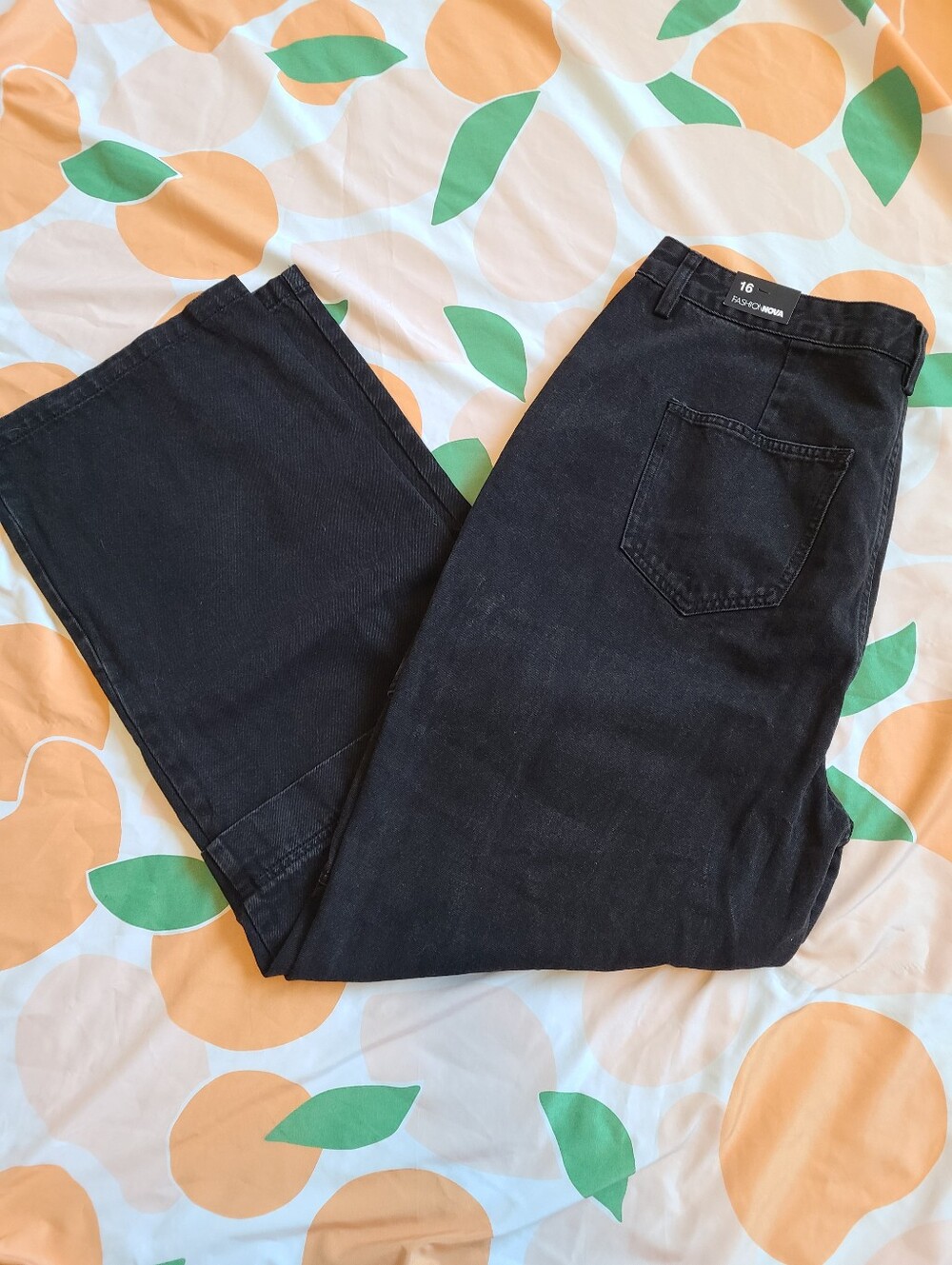 Fashion Nova Y2K Cargo Pants Black Utility Wide Leg High Rise Size 16 NWT